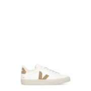 Witte Leren Sneakers Ronde Neus Logo Veja , White , Dames