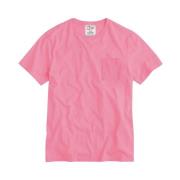 Linnen Heren T-shirt Diverse Kleuren MC2 Saint Barth , Pink , Heren