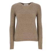 Bruine Cashmere Crew Neck Sweater Vanisé , Brown , Dames