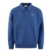 Oversized Polo Shirt Olaf Hussein , Blue , Heren