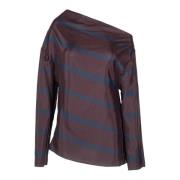 Elegante Blauwe Blouse Alysi , Brown , Dames