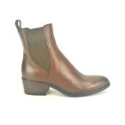 Bruine laars met elastisch detail Mjus , Brown , Dames