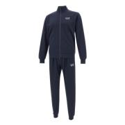 Blauw Katoenen Trainingspak Set Emporio Armani EA7 , Blue , Heren