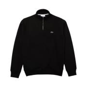 Zwarte Sweater Klassiek Logo Geborduurd Lacoste , Black , Heren