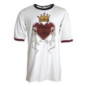 Witte King of Love Katoenen T-Shirt Dolce & Gabbana , White , Heren