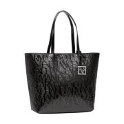 Zwarte Shopper Tas Modern Minimalistisch Ontwerp Armani Exchange , Bla...