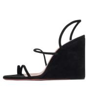 Pre-owned Suede sandals Amina Muaddi Pre-owned , Black , Dames