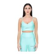 Luxe Glanzende Groene Polyamide Top Hinnominate , Green , Dames