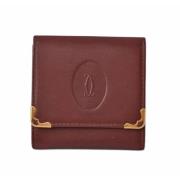 Pre-owned Leather wallets Cartier Vintage , Brown , Dames