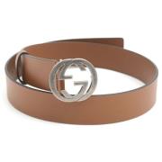 Pre-owned Leather belts Gucci Vintage , Brown , Dames