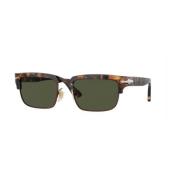 Klassieke zonnebril in groene schildpad Persol , Brown , Unisex