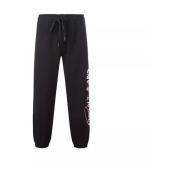 Zwarte Katoenen Broek met Geborduurd Logo Versace Jeans Couture , Blac...