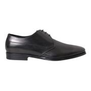 Zwart Leren Derby Formele Jurkschoenen Dolce & Gabbana , Black , Heren