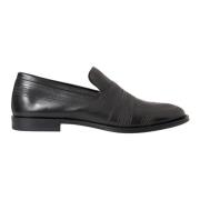 Zwarte Leren Loafer Jurkschoenen Dolce & Gabbana , Black , Heren