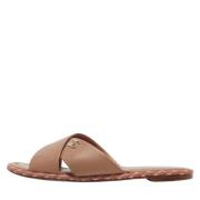 Pre-owned Leather flats Chanel Vintage , Brown , Dames