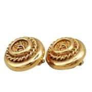 Pre-owned Metal earrings Chanel Vintage , Yellow , Dames