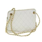 Pre-owned Leather chanel-bags Chanel Vintage , White , Dames