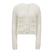 Stijlvolle Gebreide Cardigan Sweater Moncler , Beige , Dames