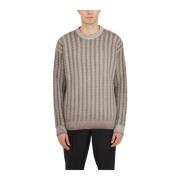 Gevlochten Crew Neck Sweater Barena Venezia , Gray , Heren