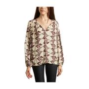 Chicana bedrukte blouse Diega , Beige , Dames