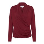 Gedrapeerde Wrap Blouse Tawny Port Saint Tropez , Red , Dames