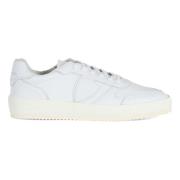 Leren Sneakers met Logo Patch Philippe Model , White , Heren