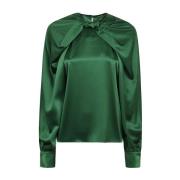 Groene Key Blouse Ronde Hals Max Mara , Green , Dames