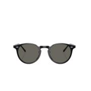 Ovale Zwarte Zonnebril met Grijze Lenzen Oliver Peoples , Black , Unis...