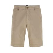 Elastische Slim Fit Shorts - Crème Hugo Boss , Beige , Heren