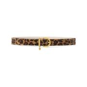 Bruin Goud Kalfsleer Riem Versace , Brown , Dames