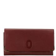 Pre-owned Leather clutches Cartier Vintage , Red , Dames