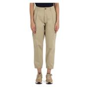 Cargo stretch katoenen broek Sun68 , Beige , Dames