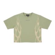 Flames Tee Groen/off White Vision OF Super , Green , Dames