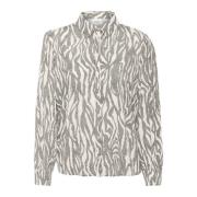 Zwart Zebra Grafische Blouse Saint Tropez , Multicolor , Dames