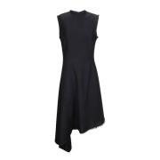 Mouwloze Jurk met Ruwe Zoom Marques' Almeida , Black , Dames