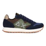 Leren en stoffen tweekleurige sneakers Sun68 , Blue , Heren