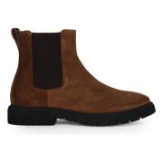 Suede Chelsea Boot met Ritssluiting Fabi , Brown , Heren