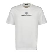 Wit Ronde Hals T-shirt Versace , White , Heren