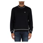 Wollen Crewneck Trui Emporio Armani , Blue , Heren