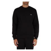 Klassieke Fit Crewneck Sweatshirt met Voorlogo Patch Lacoste , Black ,...