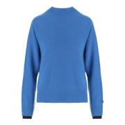 Wol Kasjmier Crew Neck Sweater Pinko , Blue , Dames