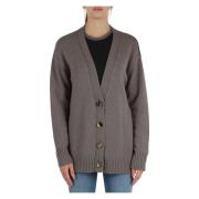 Cashmere Merinos Geborduurde Vest Maliparmi , Gray , Dames