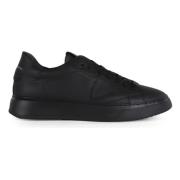 Leren Sneakers met Logo Patch Philippe Model , Black , Heren