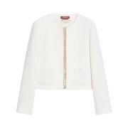 Stijlvolle Jas voor Vrouwen Max Mara Studio , White , Dames