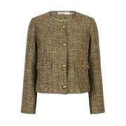 Tweed Blazer Multi Color Esqualo , Green , Dames