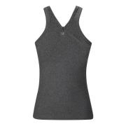 Rib Tank Top met kruisbandjes Courrèges , Gray , Dames