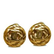 Pre-owned Metal earrings Chanel Vintage , Yellow , Dames