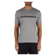 Katoen Logo Front T-shirt Emporio Armani , Gray , Heren