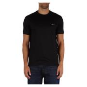 Essential Logo T-shirt in katoen en lyocell Emporio Armani , Black , H...