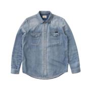 George Blue Tribe denim shirt Nudie Jeans , Blue , Heren